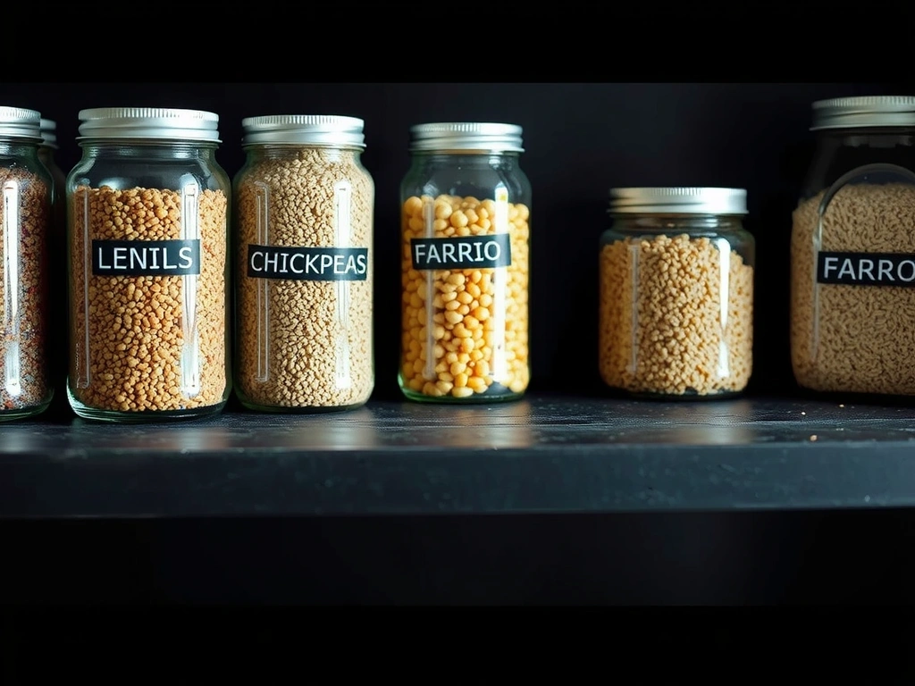 Legumi e cereali in dispensa